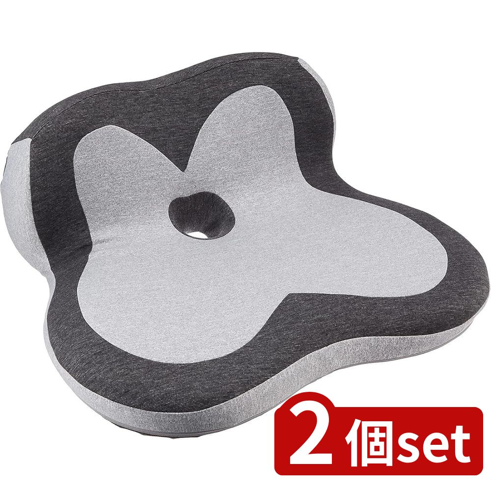 2個set トレードワン 60047 コシックス クッションGY | クッション コシックス 骨盤矯正 姿勢矯正 腰痛対策 低反発 座布団 テレワーク 椅子用クッション 骨盤サポート 美姿勢 腰痛防止 長時間座れる お尻サポート シートクッション オフィスクッション 腰ケア