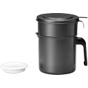高木金属 F素コート油ろ過ポットW二重口1LKWP-1.0 | オイルポット フィルター フッ素コート 高木金属 活性炭 炭ろ過オイルポット 油ろ過ポット 二重口 油漉し器 油ポット 日本製 エコ生活 オイル リサイクル フィルター付き 油入れ容器 活性炭フィルター