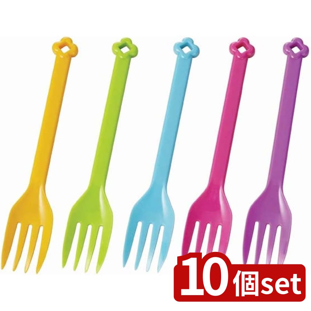 【10個セット】トルネ フラワーフォーク8本入 | フォーク フォークセット 使い捨て カラフル おしゃれ プラスチックフォーク トルネ 大 フラワーフォーク お弁当用 フォーク8本 かわいい パーティー用 スチロール樹脂 手軽 お花柄 7cm デコレーション 雑貨
