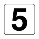 ユニット 845-65 『5』 番号札ステッカー・大 5枚1組 150×150mm PPステッカー(4)