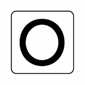 ユニット AS-25-15S 『O』 アルファベット表示 配管ステッカー・小 10枚1組 40×40×0.12mm アルミ