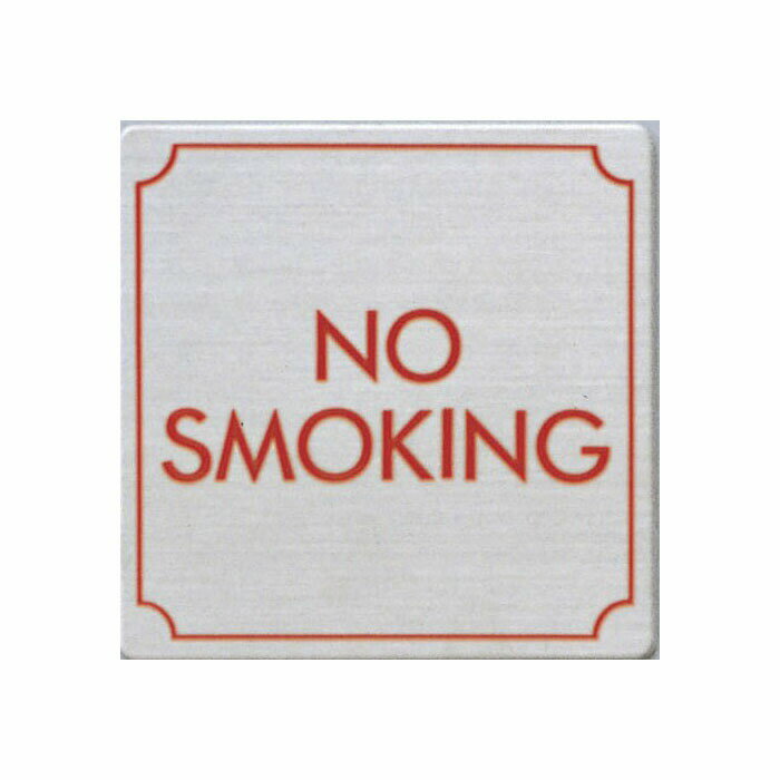 光　サインプレート　『NOSMOKING』　FS893-15　80mm×80mm×1mm　ステンレスSUS304ヘアライン　腐食エッチングテープ付