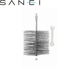 商品の特徴 SANEI(サンエイ) メンテナンス用品｜パイプクリーナー ●クリーナーブラシ PR859F-3S ●排水パイプ、エントツなどの掃除に ●SAN-EI製PR802、PR85、PR850の先端に取付けて使用可 ●煙突の掃除も可能 ●付属のスパナで締付けて、ご使用ください ●ブラシ部分サイズ直径100mm、長さ100mm ●付属品：スパナ ●材質：鋼 ●入数：1個