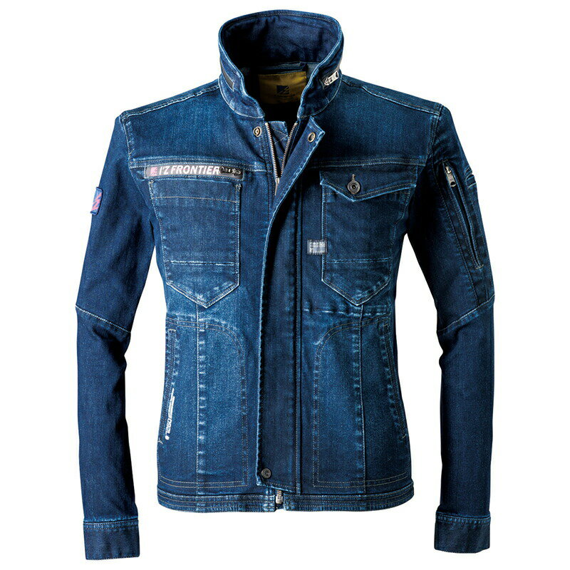 アイズフロンティア(I'Z FRONTIER) 作業着・作業服 上下セット ストレッチ3Dワークジャケット&カーゴパンツ インディゴブルー #7260＆#7262 【在庫有り】