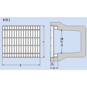 カネソウ　スチール製グレーチング　プレーンタイプ　かさあげ型　JIS型側溝用　360×485×38/90　：T14-HSJ-3638A [時間指定不可]