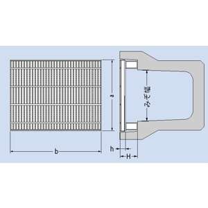 カネソウ　スチール製グレーチング　細目ノンスリップ　かさあげ型　JIS型側溝用　410×500×25/95　：T2..