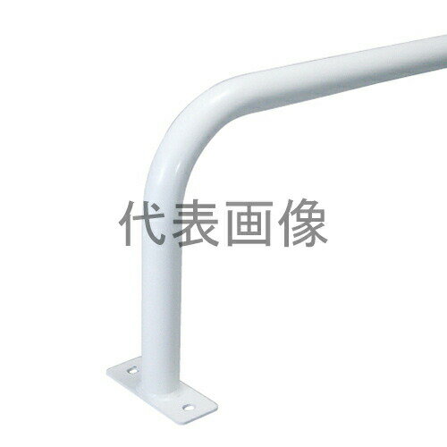 カネソウ 車止め JP-E-20A (1048882201) Φ42.7×350(H)×2000(W) スチール製 後付タイプ ベースプレート型 焼付塗装(白) [時間指定不可]