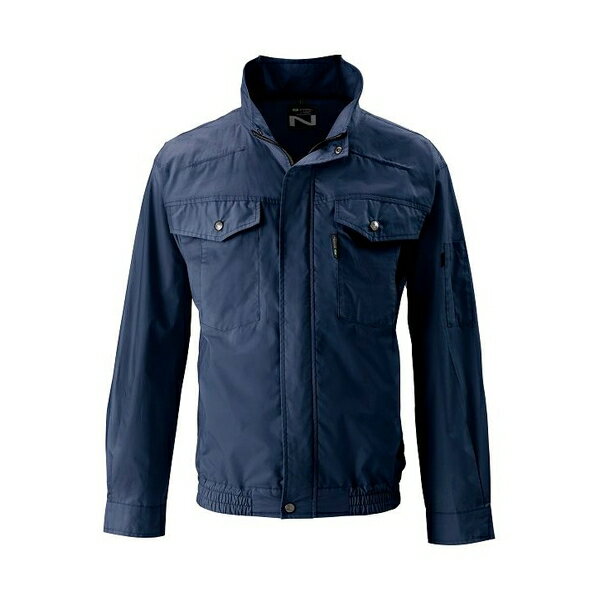 NSP 空調服 NA-2112/ネイビー/S+SK23021K70 Nクールウェア 上部ファン(長袖)+スターターキット チャコールグレー 14.4V(ジャック丸形)/ネイビーSサイズ