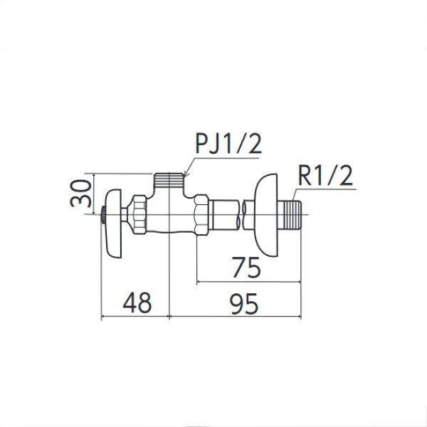 KVK（ケーブイケー）　K6W-P2 アングル形止水栓（水抜き付）
