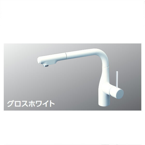 KVK（ケーブイケー）　KM6101ECC4 シングルシャワー付混合栓（eレバー）グロスホワイト