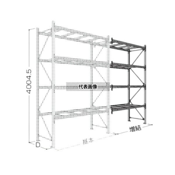 日本ファイリング パレットラック 40H-4段(積載重量1t/段) P6-40X31A09-4B 増結・連結1連4段 [法人限定..
