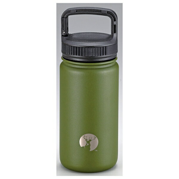 キャプテンスタッグ UE-3516 HDカラビナボトル350(オリーブドラブ)水筒 マグボトル | 水筒 保温 保冷 真空断熱 直飲み 製品サイズ 外径75 高さ200mm オリーブ マグボトル アウトドア キャンプ 釣り具 クッキング おしゃれ ミニ