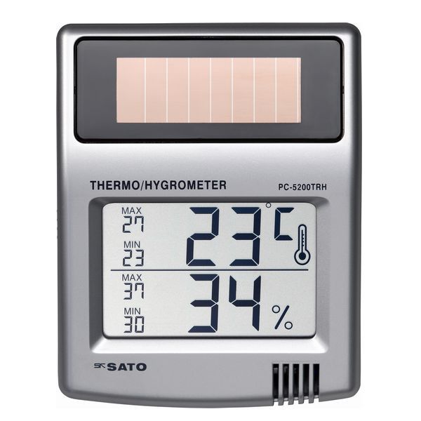 佐藤計量器 ソーラーデジタル温湿度計 1050-10 PC-5200TRH