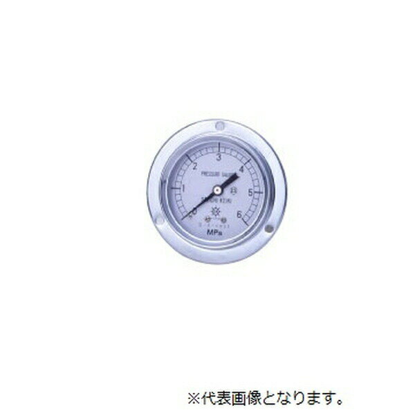 【特長】 ●量産システムによりコスト削減を計っておりますので非常にリーズナブルな製品です。 ●JIS規格に基づいて製造された、品質・性能の安定した製品です。 ●即納が可能です。 【仕様】 ●ケース外観形状：D型 ●大きさ：φ60 ●接続ネジ：R1/4 ●接続部材質：黄銅 ●圧力スパン：0〜0.1MPA ●ケース材質：鉄Crメッキ ●精度：±1.6%F.S