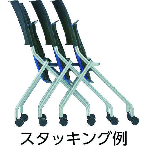 ■TOKIO ミーティングチェア(スタッキング) 布 ライトグリーン ライトグリーン FNCK...