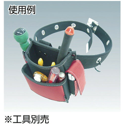 ■TRUSCO 腰袋 3段 携帯電話ホルダー付き ブラック TWP3BK(3656195)