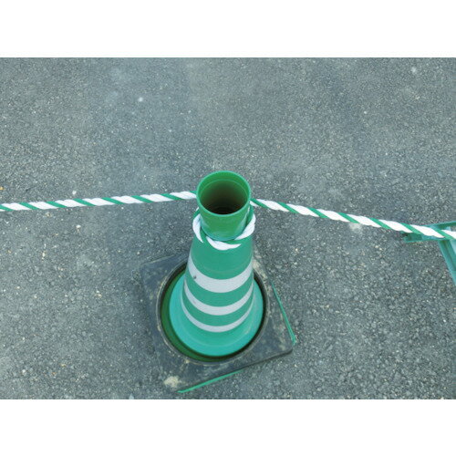 ■TRUSCO 標識ロープ 3つ打 7.5mm×30m 白・緑 R930WGN(4896637)