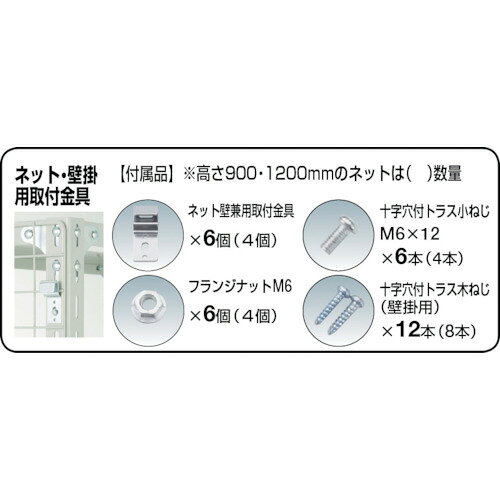 ■TRUSCO 棚用ディスプレイネット 金具付 450X1800 ネオグレー TN4518(NG)(5127602)[送料別途お見積り][法人限定] [3]
