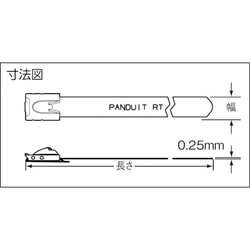 ■PANDUIT テンション保持型ステンレススチールバンド 50本入り 幅6.4mm 長さ447mm ...
