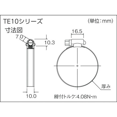 ■TRUSCO ホースバンド オールステンレス 傷防止タイプ(10個入) 10〜16mm TE1016(81...