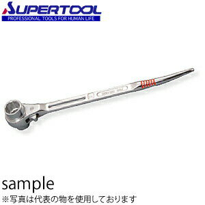 スーパーツール 総ミガキ曲がりしの付・両口ラチェットレンチ 17×21mm RNB1721RH