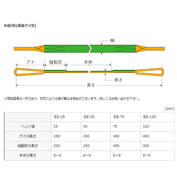 シライ(東レ TORAY) ナイロンスリング 両端アイ型 N3E 100X6.5 幅100mm 長さ6.5m J...