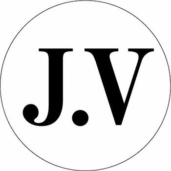 つくし工房 安全標識 860-B 『J.V』 ヘルメット用ステッカー 白地/黒文字 φ45