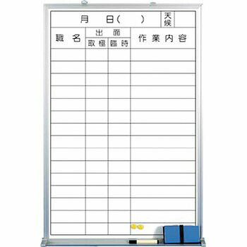 つくし工房 安全標識 143-H 『＿月＿日(＿)職名/作業内容』 作業予定表ホワイトボ...