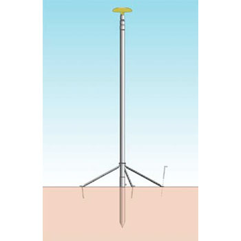 つくし工房 安全標識 SP-80 スカイポール(アルミ合金製) 全長7535〜1816mm 継ぎ本数5本[法人限定][送料..