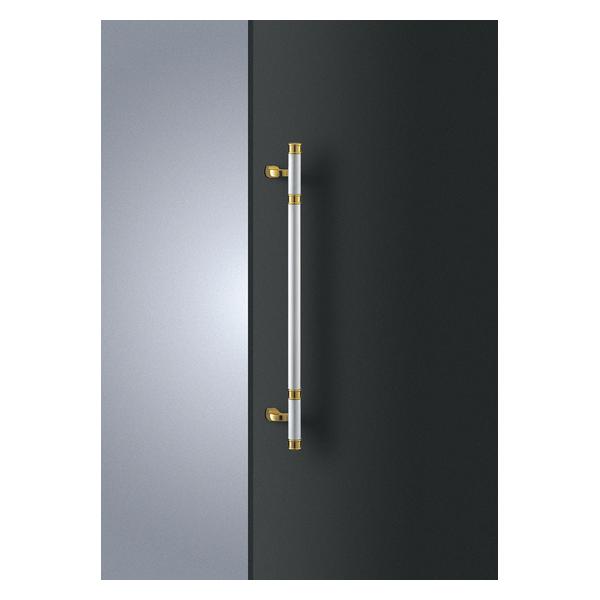 UNION(ユニオン) ドアハンドル 押し棒 T962-02-024 ステンレス ヘアライン＋ブラス ミラー[ネオイズム]