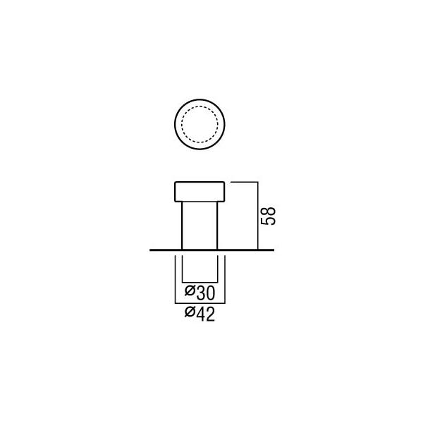 ファーストFACTORYのUNION(ユニオン) ドアエクイップメント 戸当たり 床付けタイプ UT-2F-BSS ブラス ミラー＋樹脂 グレー[エッセ]｜アングル2