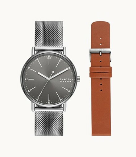 スカーゲン(SKAGEN) Skagen SIGNATURボックスセット 三針 グレーステンレススチールメッシュウォッチ&ストラップ ボックスセット SKW1155SET スカーゲン(SKAGEN) Skagen SIGNATURボックスセット 三針 グレーステンレススチールメッシュウォッチ&ストラップ ボックスセット SKW1155SET
