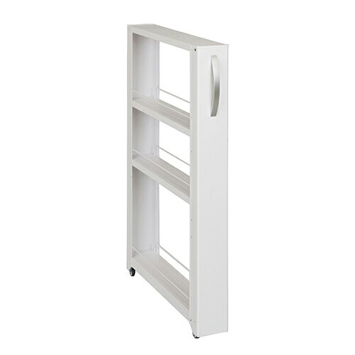 ◆ タクボ(田窪工業所)トールワゴンロータイプ幅10cm ホワイト NWL-100