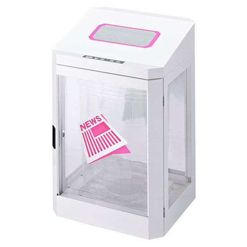 ◆ミヅシマ工業 分別ゴミ箱 ショーウィンドウダストハウス ＃M新聞雑誌 スロープアングル 4面窓 210-000..