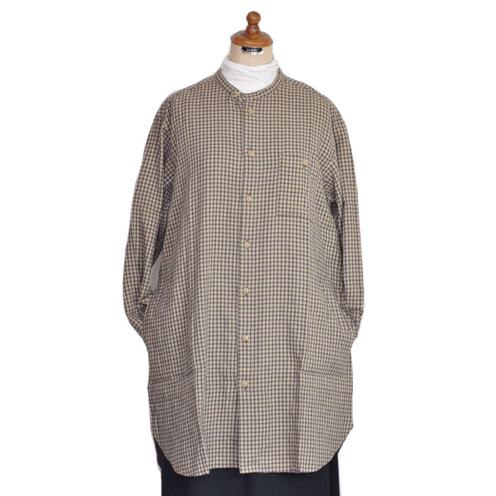 NATURAL LAUNDRY ナチュラルランドリー シャツ シャギーチェック リブロングシャツ 7234T-006 サイズ2 Mサイズ レディース