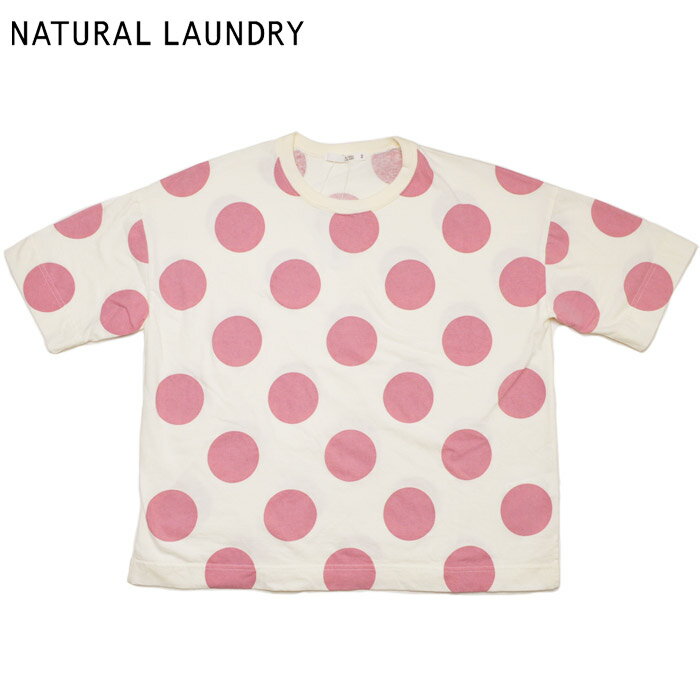 NATURAL LAUNDRY ナチュラルランドリー Tシャツ ドットプリント5分袖プルオーバー 7243C-007 レディース