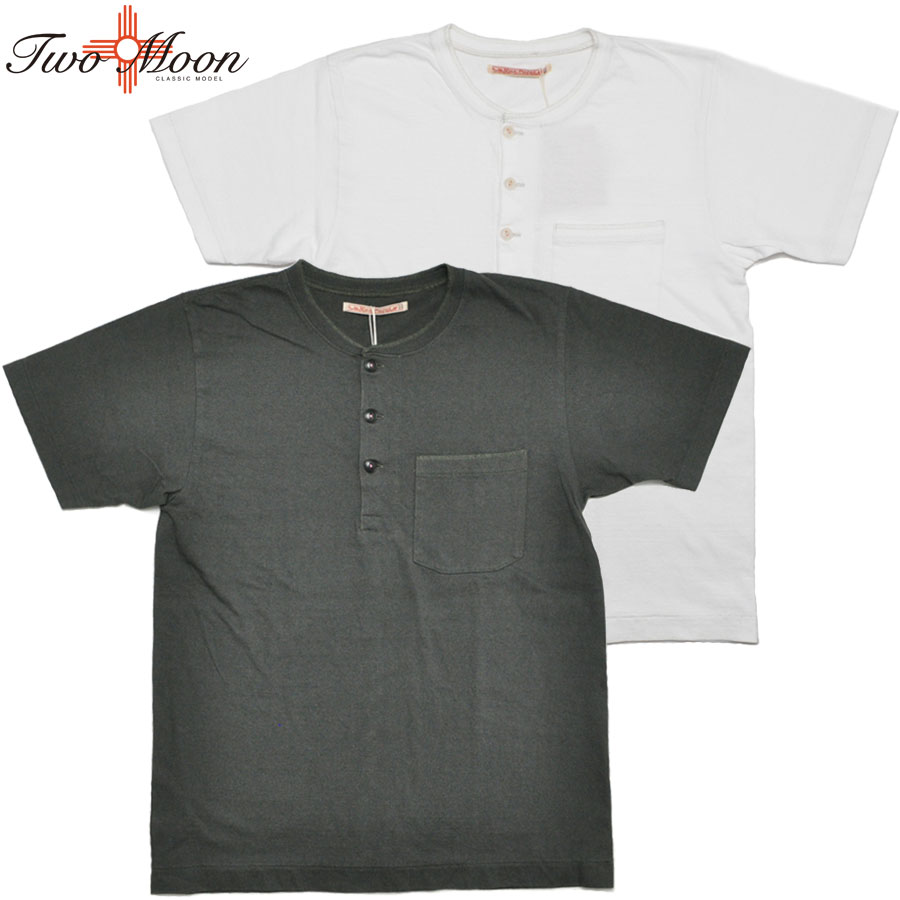 TWO MOON トゥームーン Tシャツ 26344 Henry neck Pocket T-shirt ヘンリーネック ポケット Tシャツ