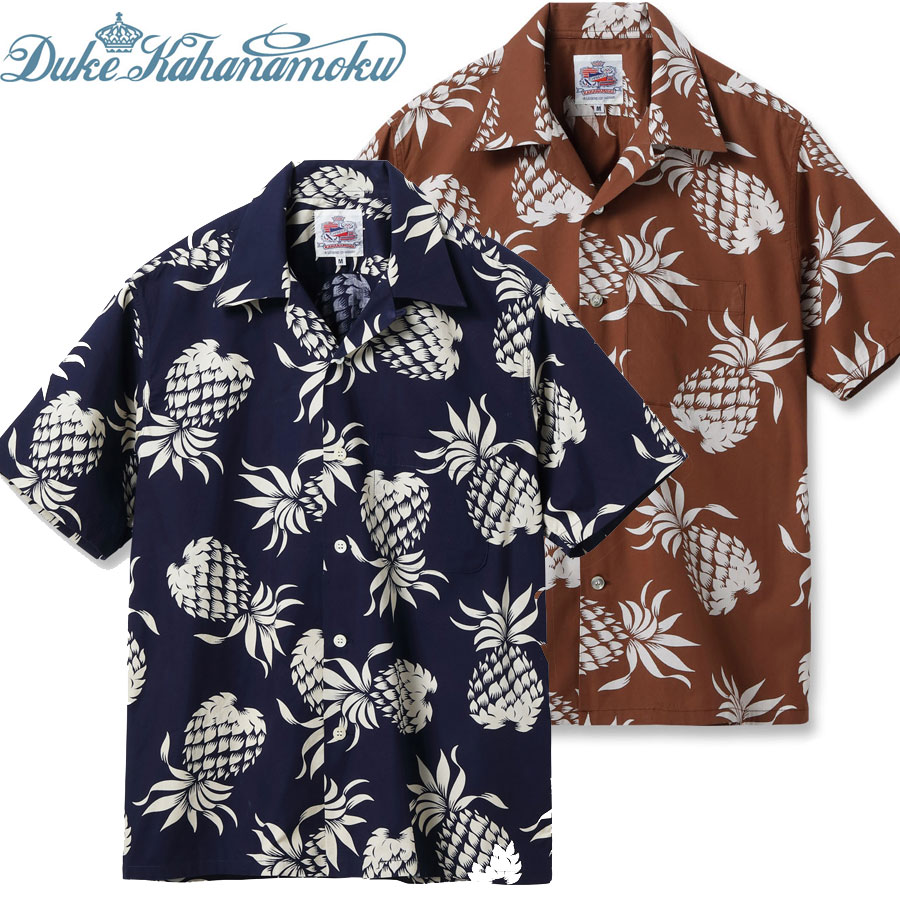 樂天商城 - DUKE KAHANAMOKU デュークカハナモク アロハシャツ DK37811 COTTON HAWAIIAN SHIRT DUKE'S PINEAPPLE パイナップル柄