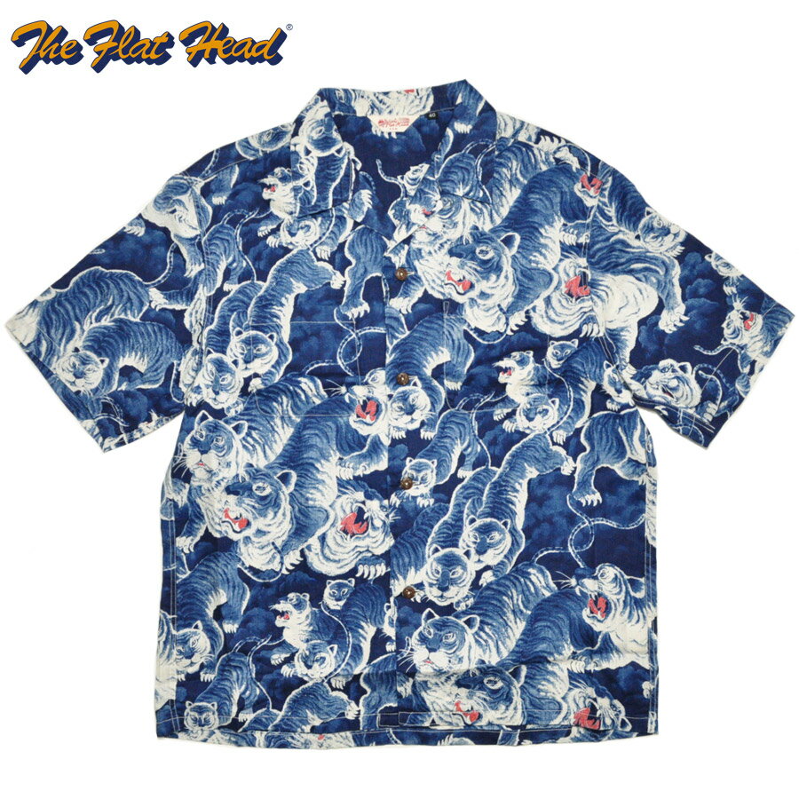 樂天商城 - THE FLAT HEAD フラットヘッド シャツ リネン 半袖シャツ 百虎 FN-SCR-017S