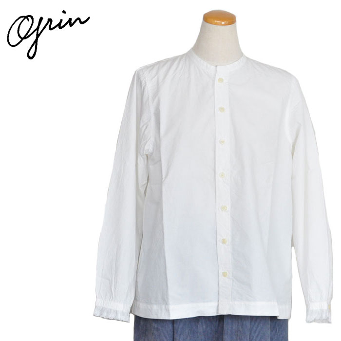 樂天商城 - grin グリン シャツ ブラウス 綿麻ダンプ スタンドシャツ 8234T-003 サイズ2 Mサイズ レディース