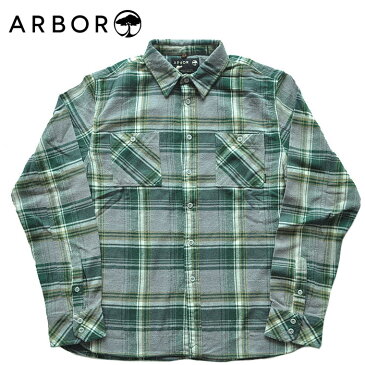 ARBOR アーバー ネルシャツ Baja Shirt 緑 M-L 長袖 チャックシャツ カジュアル