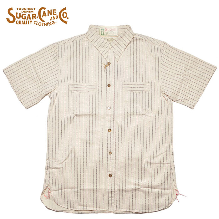 Rakuten - シュガーケーン SUGAR CANE シャツ SC37275 FICTION ROMANCE 8.5oz. WHITE WABASH STRIPE WORK SHIRT ワークシャツ S-XL 白 アメカジ