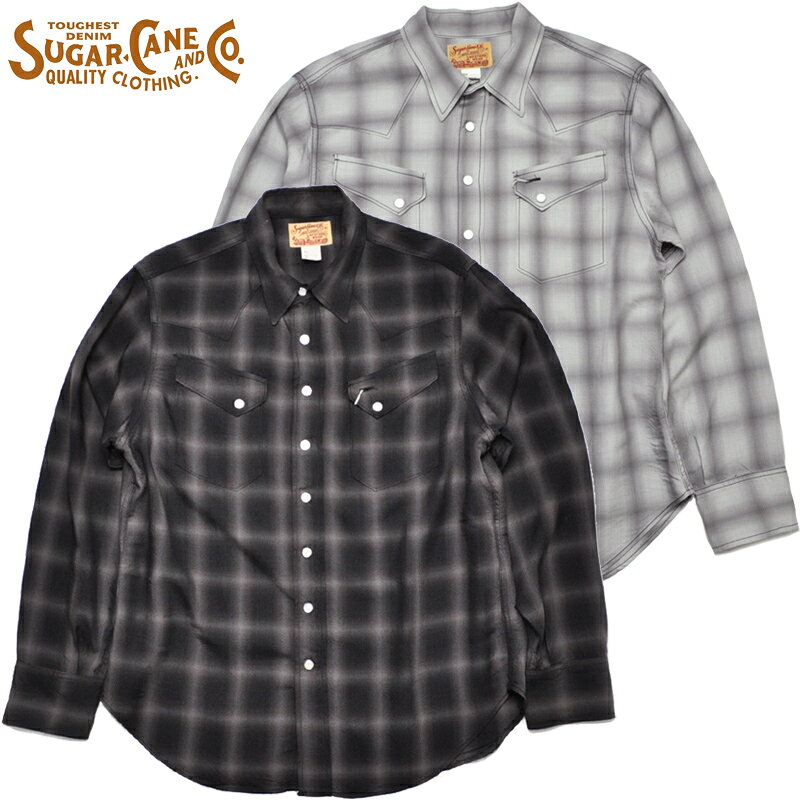 Rakuten - シュガーケーン SUGAR CANE シャツ SC29688 OMBRE CHECK L/S WESTERN SHIRT