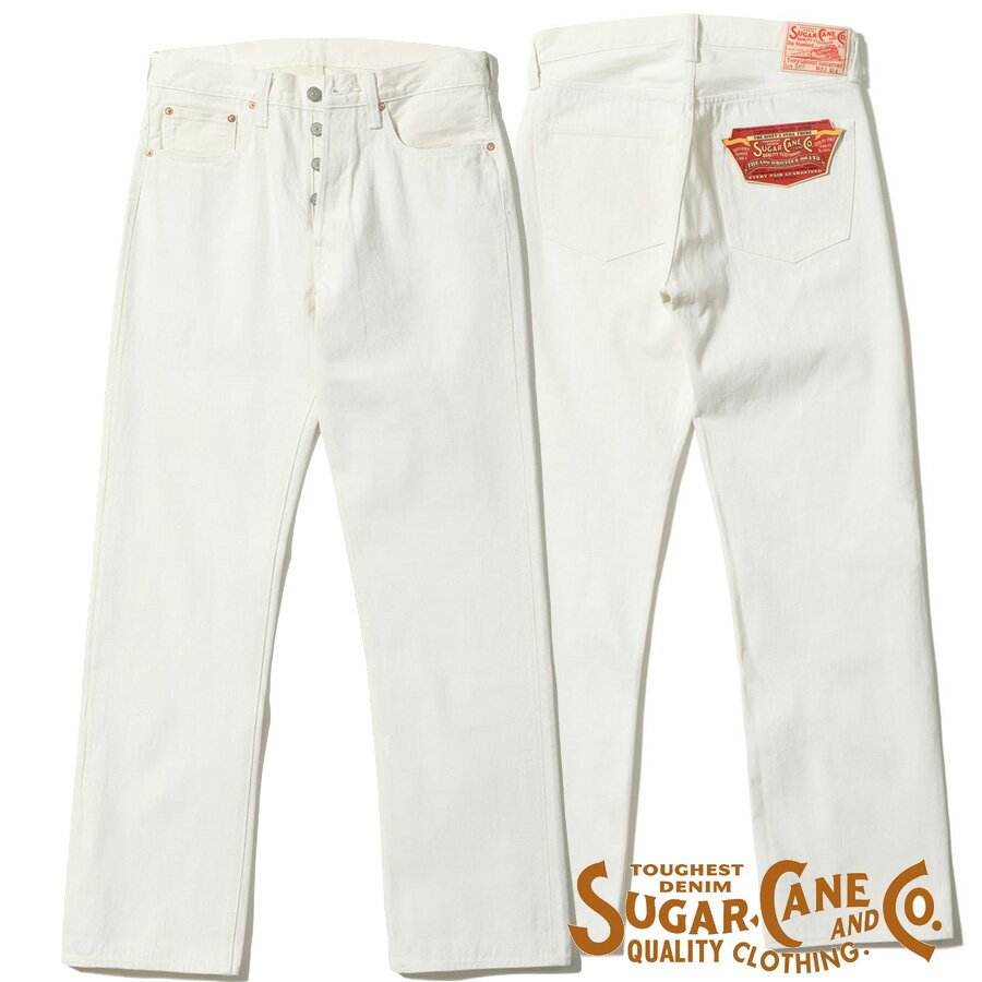 樂天商城 - SUGAR CANE シュガーケーン SC42560 13oz. WHITE DENIM 1947 MODEL REGULAR STRAIGHT ホワイト ジーンズ メンズ アメカジ