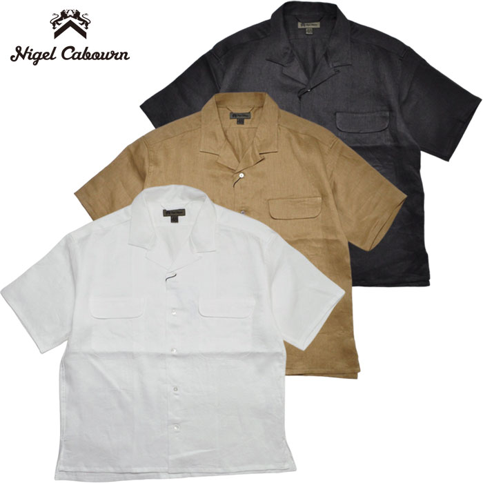 NIGEL CABOURN ナイジェルケーボン シャツ OPEN COLLAR SHIRT - LINEN TWILL オープンカラーシャツ - リネンツイル 80480011005