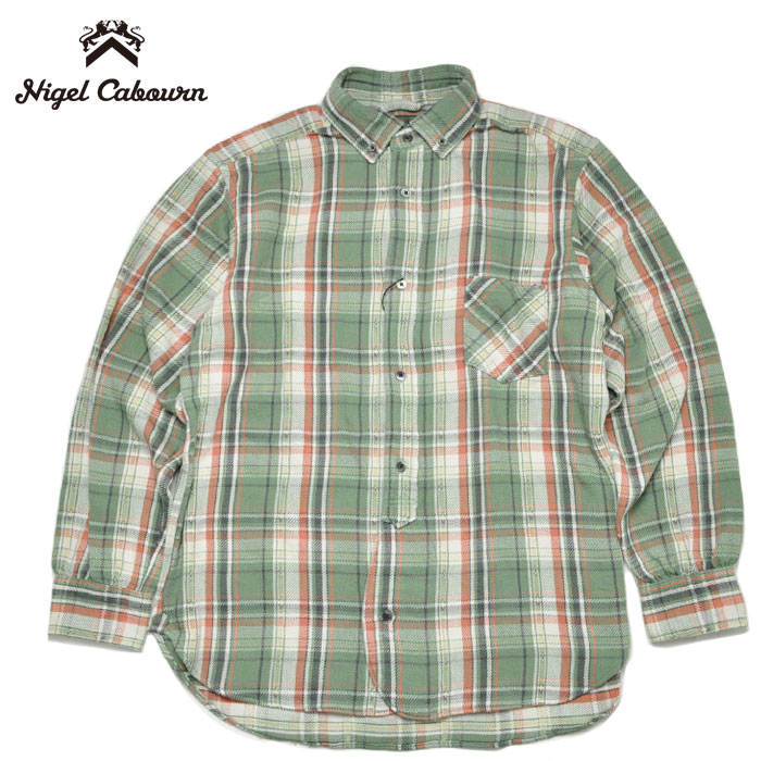 NIGEL CABOURN ナイジェルケーボン シャツ ブリティッシュオフィサーズシャツ タイプ2 - ネルチェック BRITISH OFFICERS SHIRT TYPE2 - NEL CHECK 80470010005