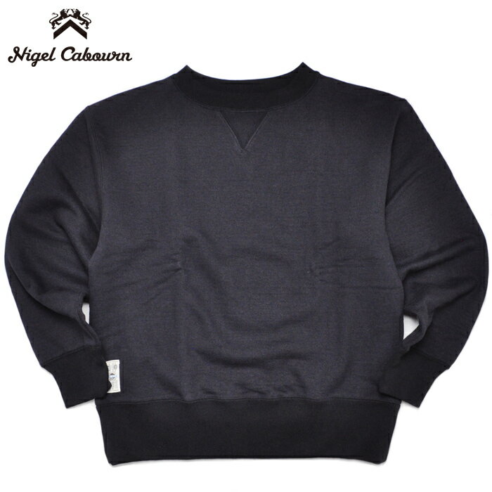 樂天商城 - NIGEL CABOURN ナイジェルケーボン スウェット 50s クルーネック 20.5オンス ブラック 50s CREW NECK 20.5oz BLACK 80510020145