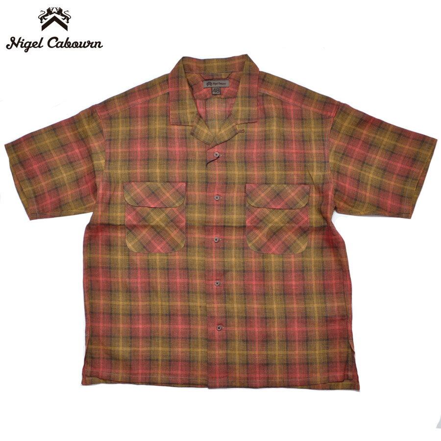 Rakuten - NIGEL CABOURN ナイジェルケーボン シャツ オープンカラーシャツ - ヘンプチェック 80520011009 OPEN COLLAR SHIRT - HEMP CHECK