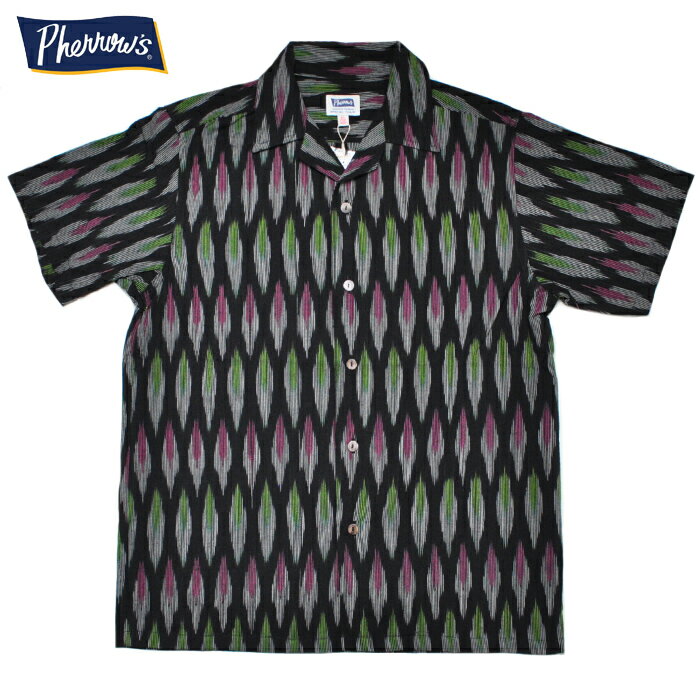 樂天商城 - PHERROW'S フェローズ シャツ 25S-HANDMADE FABRIC SHIRTS オープンカラーシャツ