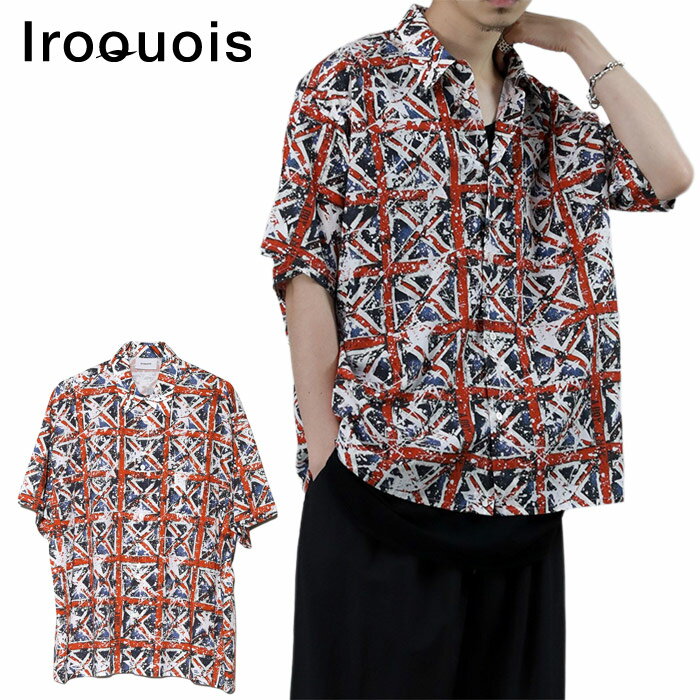 樂天商城 - Iroquois イロコイ シャツ A BOY A MAN UK” H/S SH 378110 総柄シャツ 半袖 S-M メンズ